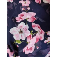 Duża sukienka plażowa - eleganckie PAREO XXL szyfon różowa orchidea